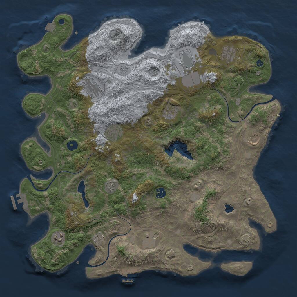 Rust Map: Procedural Map, Size: 4250, Seed: 1292133537, 16 Monuments