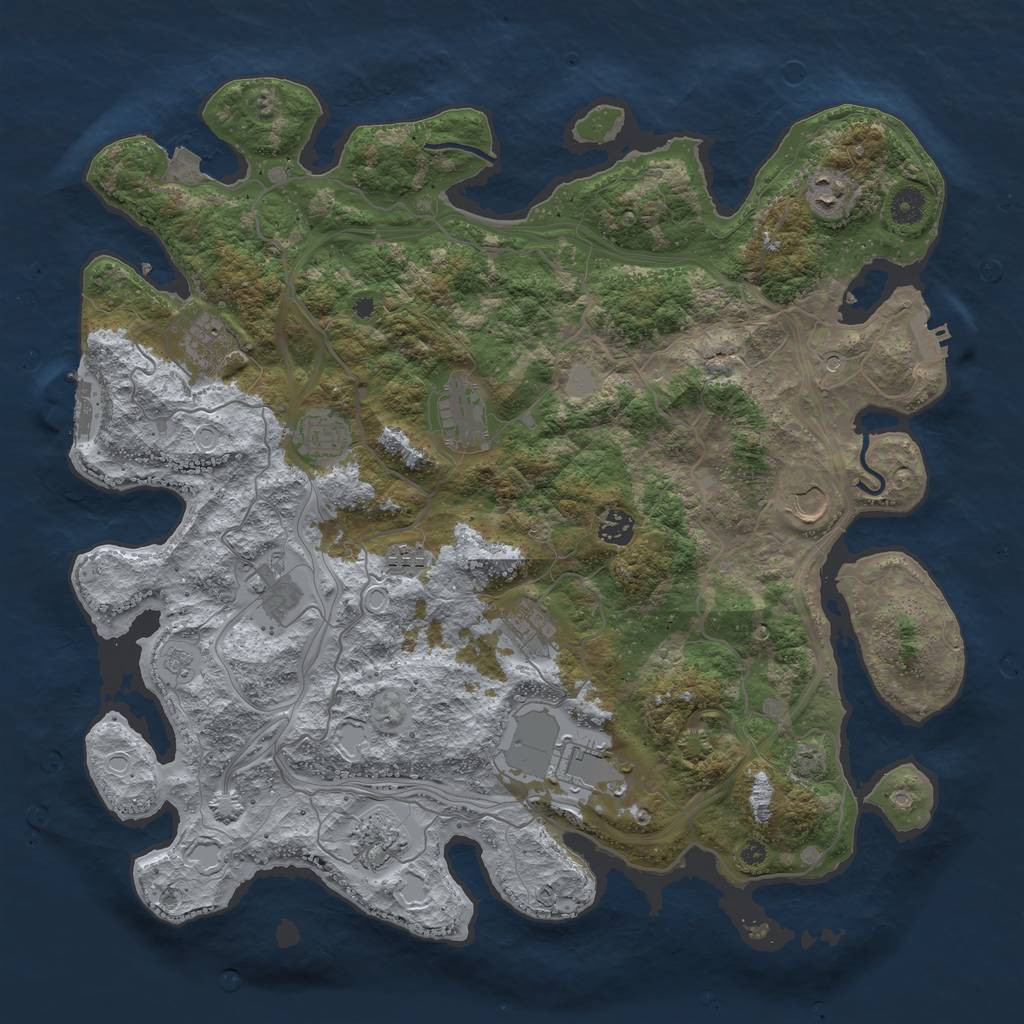 Rust Map: Procedural Map, Size: 4250, Seed: 432984438, 19 Monuments