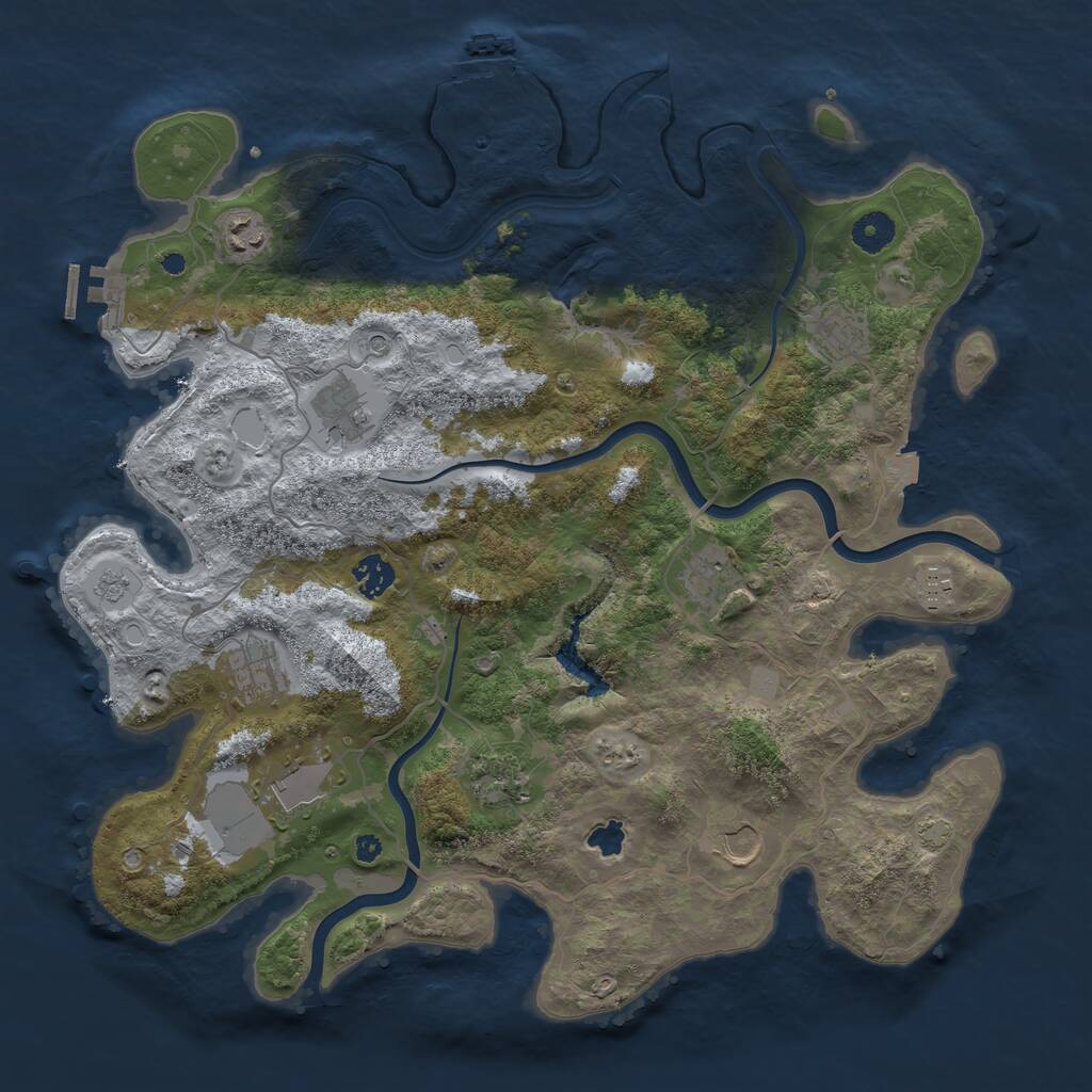 Rust Map: Procedural Map, Size: 4000, Seed: 951160949, 16 Monuments