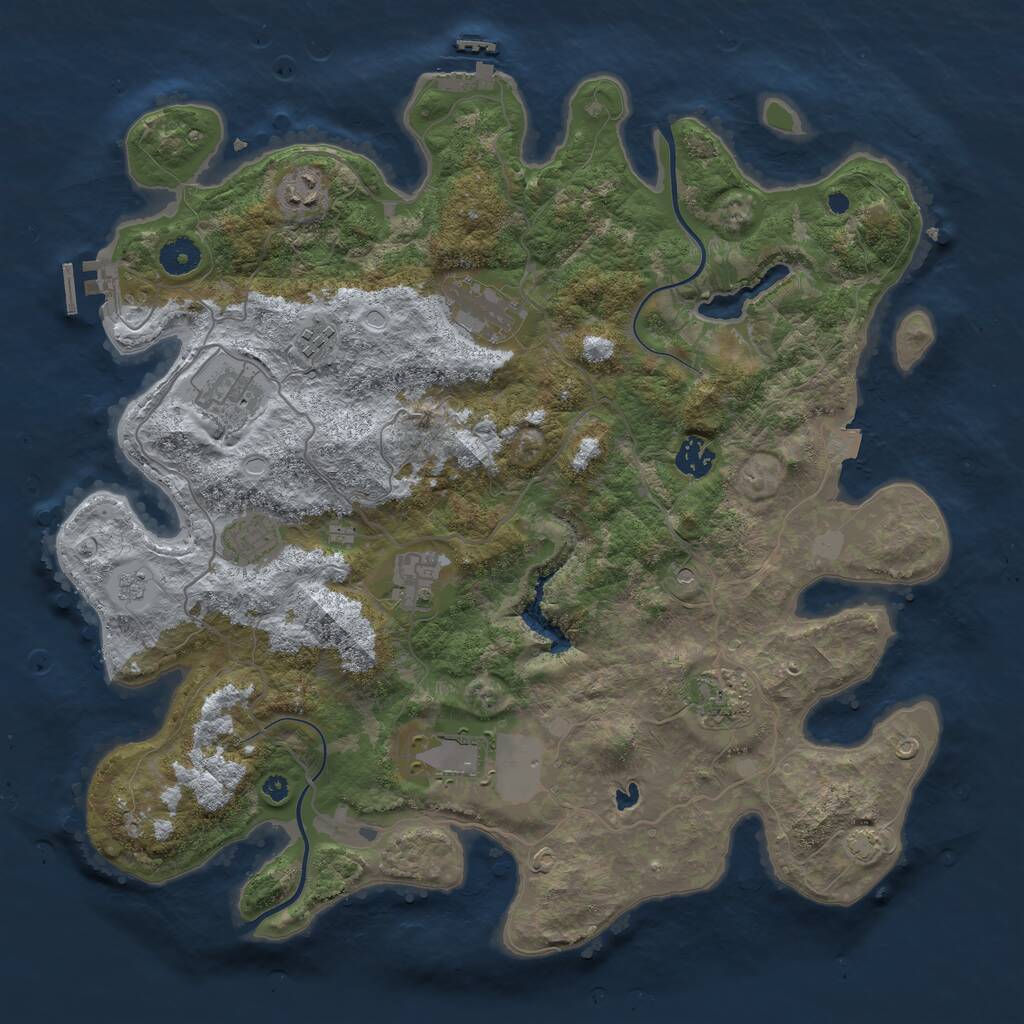 Rust Map: Procedural Map, Size: 4000, Seed: 951160949, 15 Monuments