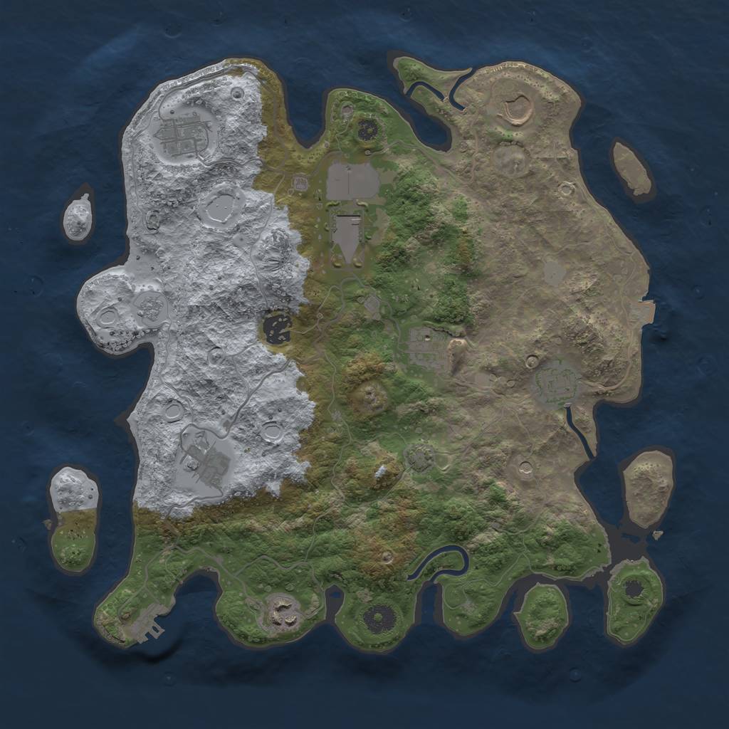 Rust Map: Procedural Map, Size: 3600, Seed: 974415123, 15 Monuments