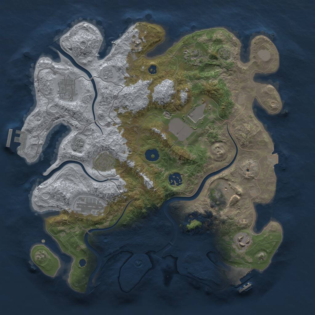 Rust Map: Procedural Map, Size: 3500, Seed: 211249682, 15 Monuments