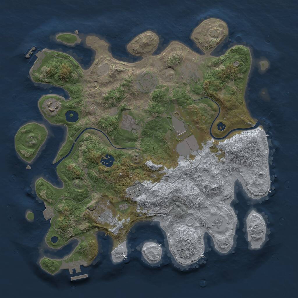 Rust Map: Procedural Map, Size: 3500, Seed: 474101252, 14 Monuments