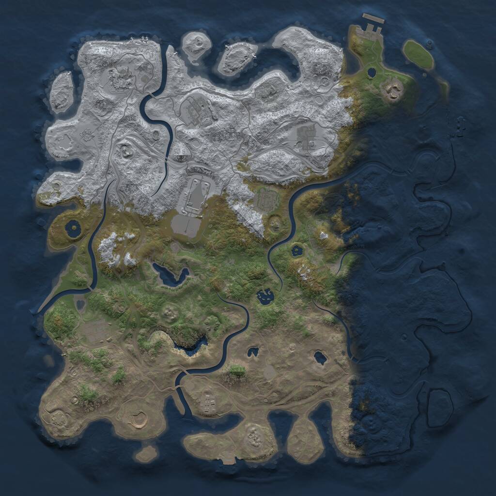 Rust Map: Procedural Map, Size: 4500, Seed: 628461615, 16 Monuments
