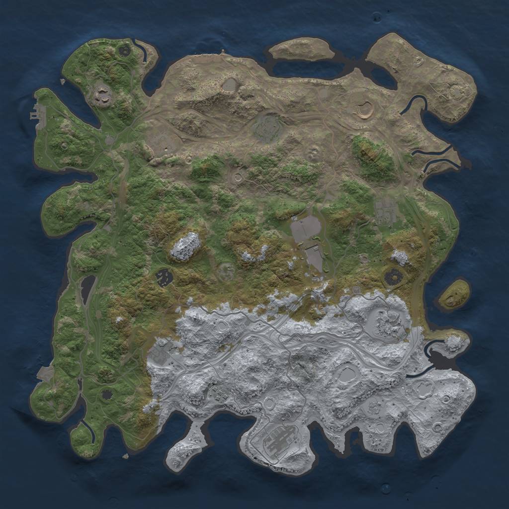 Rust Map: Procedural Map, Size: 4400, Seed: 73173089, 19 Monuments