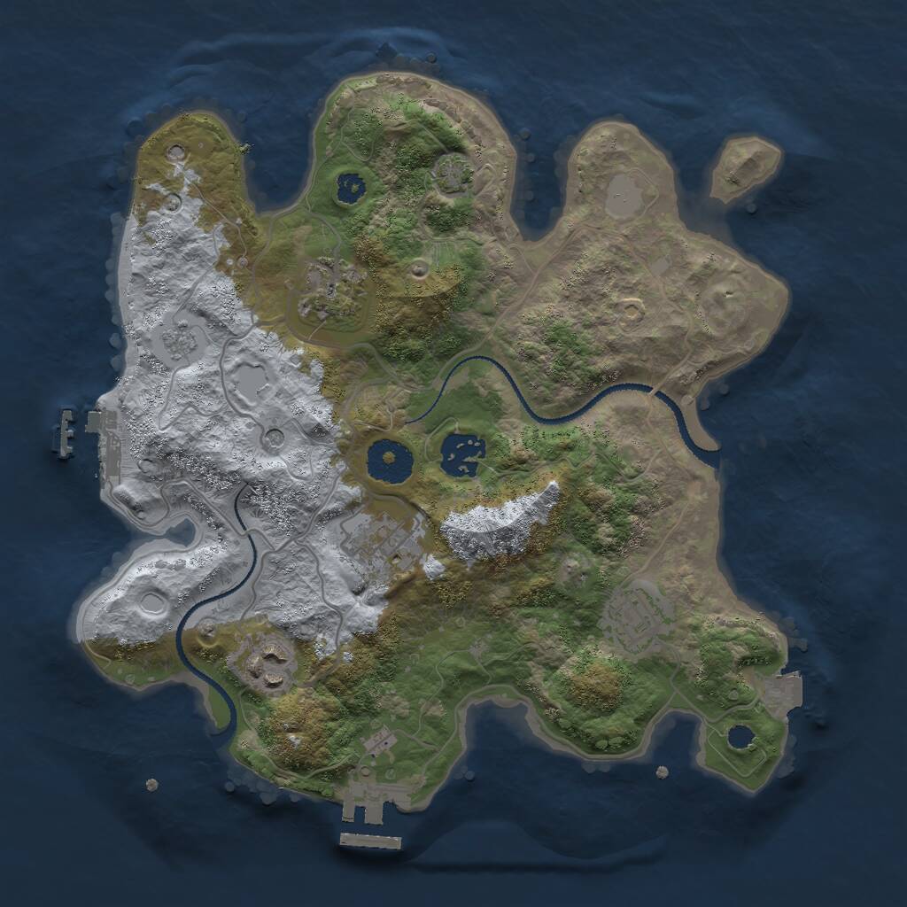 Rust Map: Procedural Map, Size: 3000, Seed: 465612991, 11 Monuments