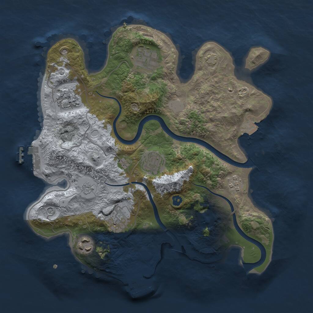 Rust Map: Procedural Map, Size: 3000, Seed: 465612991, 12 Monuments