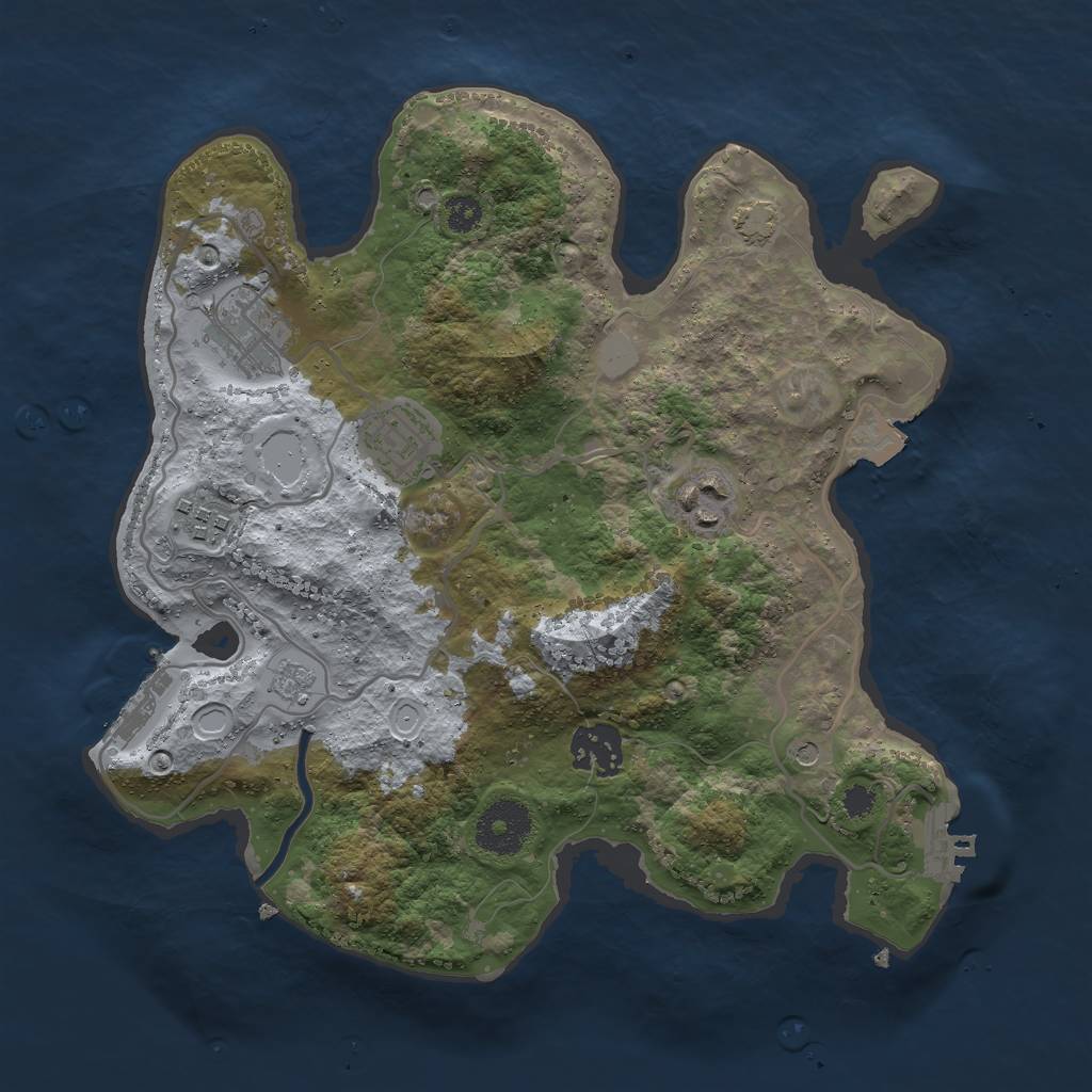 Rust Map: Procedural Map, Size: 3000, Seed: 465612991, 13 Monuments