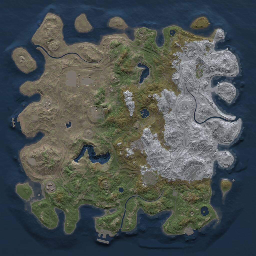 Rust Map: Procedural Map, Size: 4300, Seed: 85790542, 15 Monuments