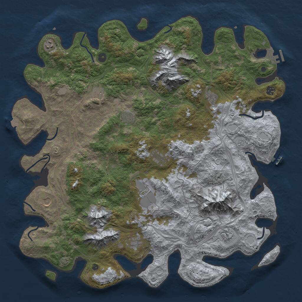 Rust Map: Procedural Map, Size: 5000, Seed: 279315544, 17 Monuments