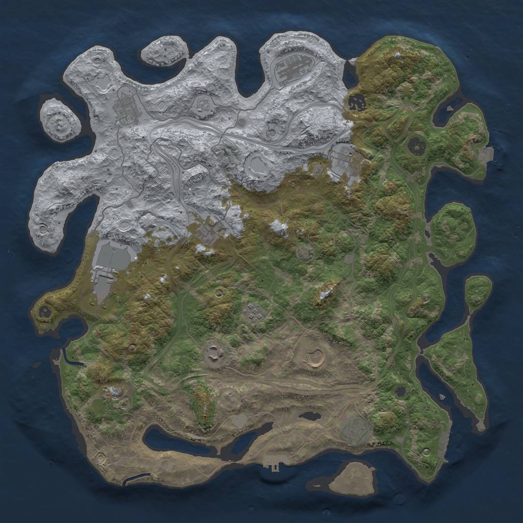 Rust Map: Procedural Map, Size: 4300, Seed: 35221364, 19 Monuments
