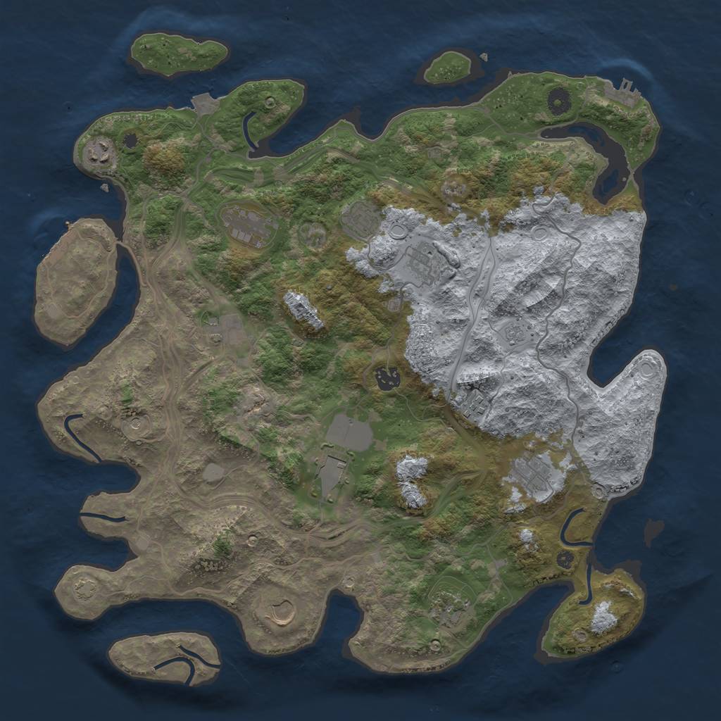 Rust Map: Procedural Map, Size: 4250, Seed: 76734840, 19 Monuments