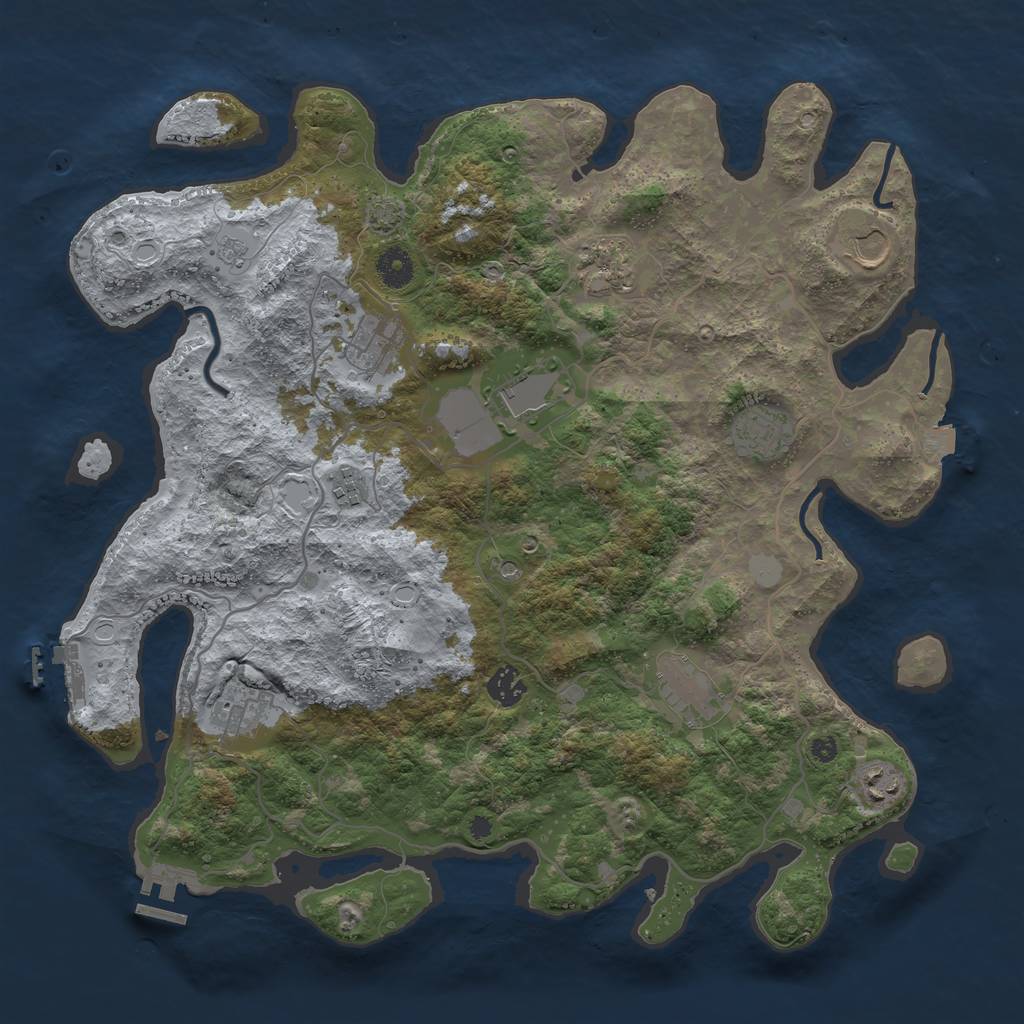 Rust Map: Procedural Map, Size: 4000, Seed: 65416813, 18 Monuments