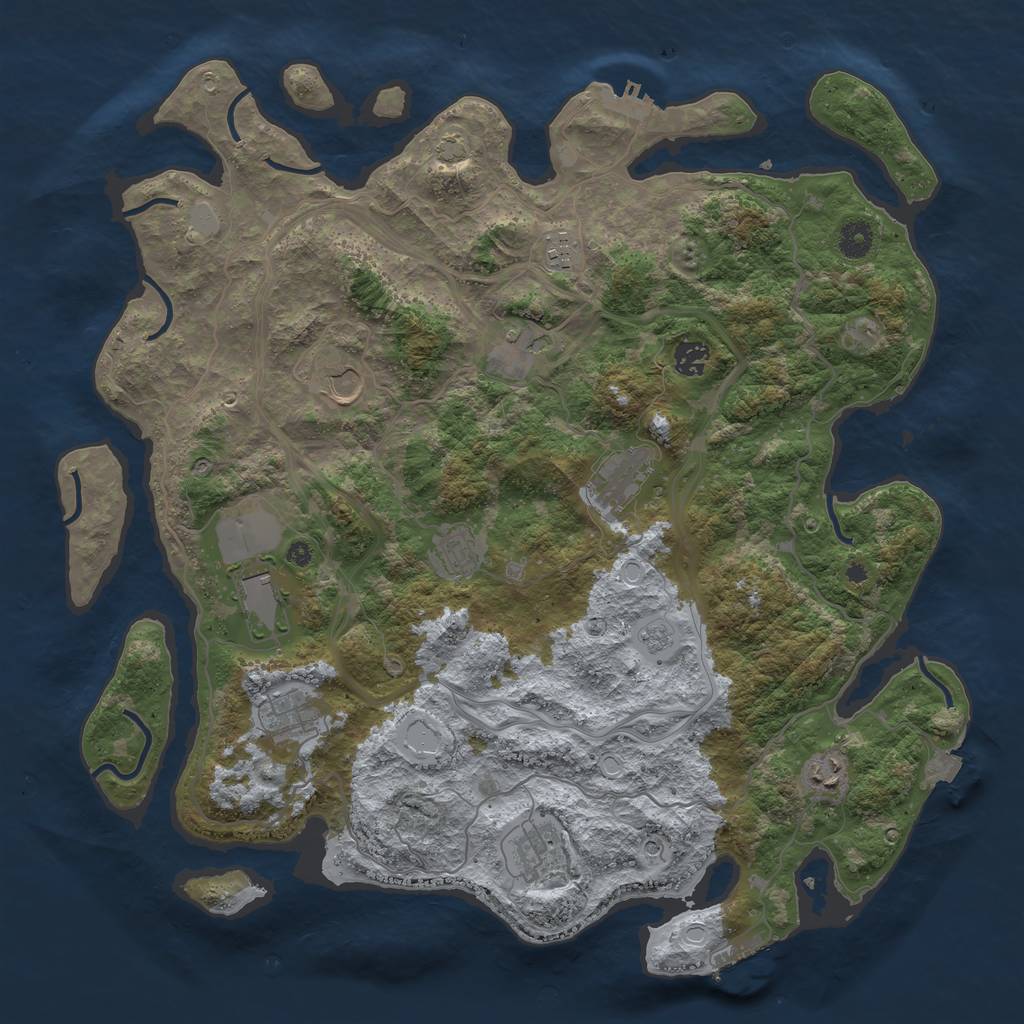 Rust Map: Procedural Map, Size: 4250, Seed: 4854764, 18 Monuments