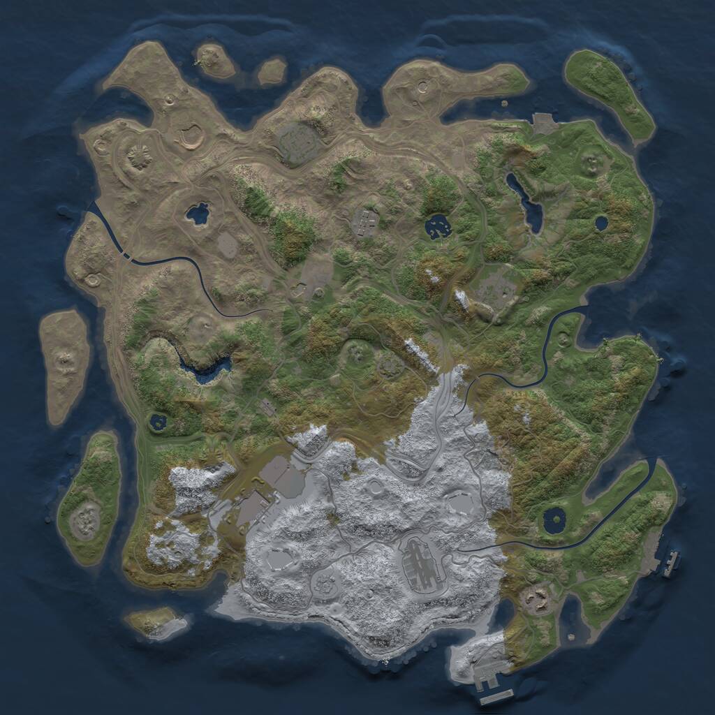Rust Map: Procedural Map, Size: 4250, Seed: 4854764, 15 Monuments