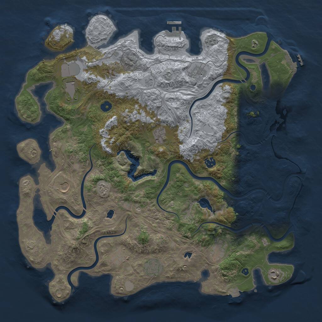 Rust Map: Procedural Map, Size: 4500, Seed: 267793139, 17 Monuments
