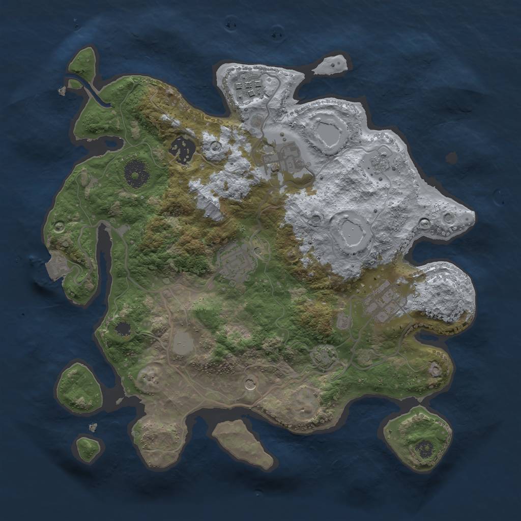 Rust Map: Procedural Map, Size: 3000, Seed: 882, 11 Monuments