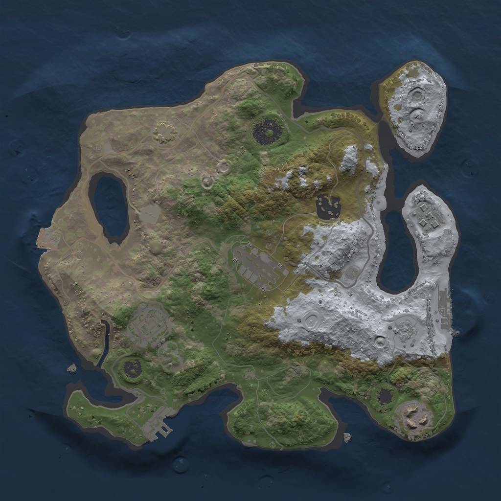 Rust Map: Procedural Map, Size: 2800, Seed: 93398788, 12 Monuments