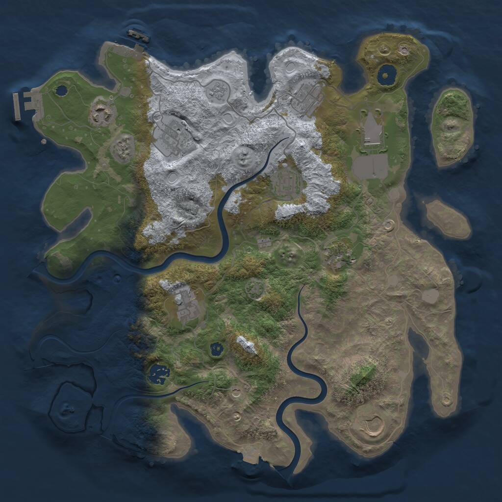 Rust Map: Procedural Map, Size: 3700, Seed: 1078326, 15 Monuments