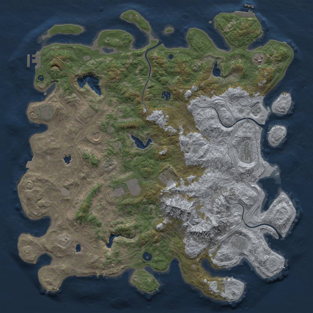 Rust Map: Procedural Map, Size: 5000, Seed: 3252665, 15 Monuments