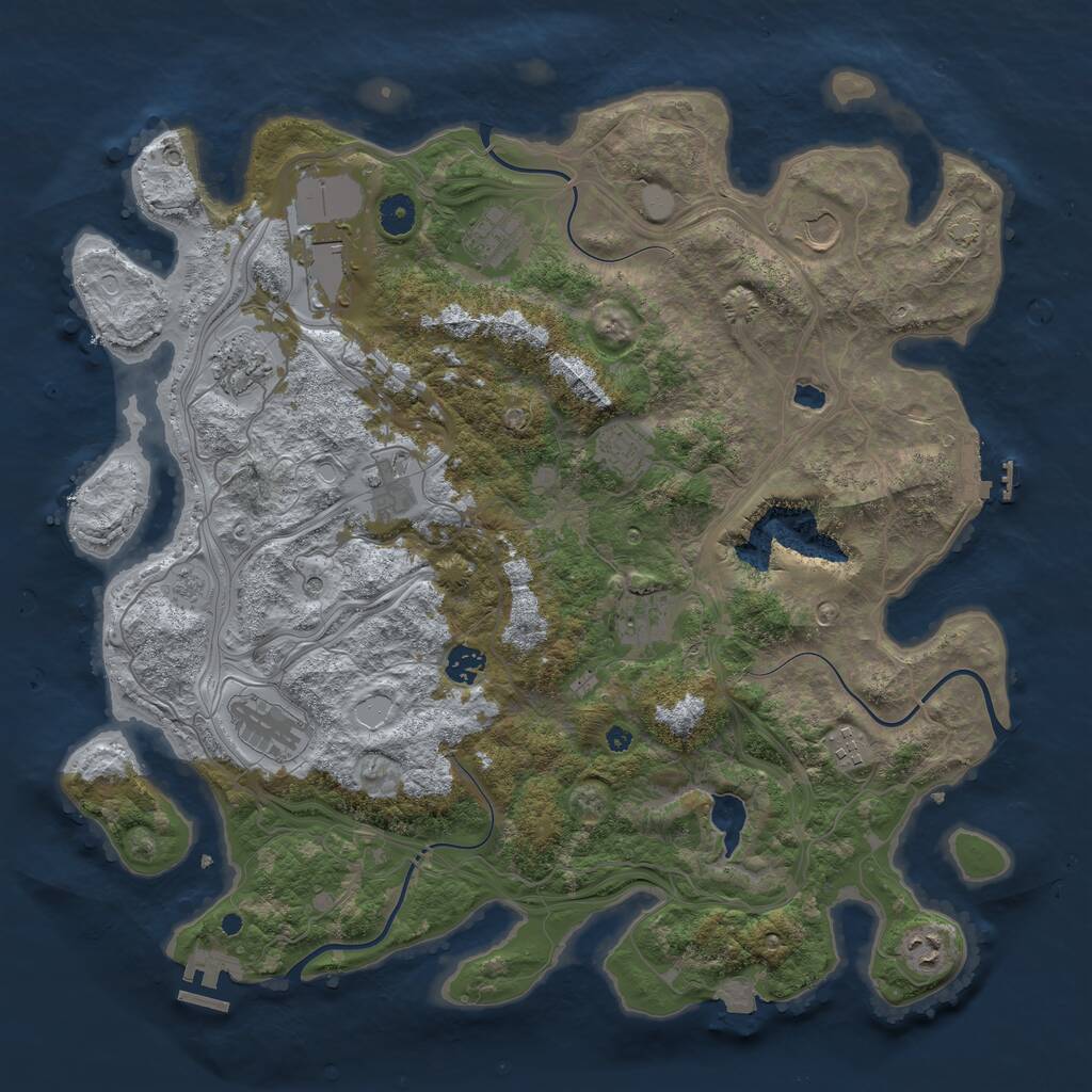 Rust Map: Procedural Map, Size: 4250, Seed: 41645618, 17 Monuments