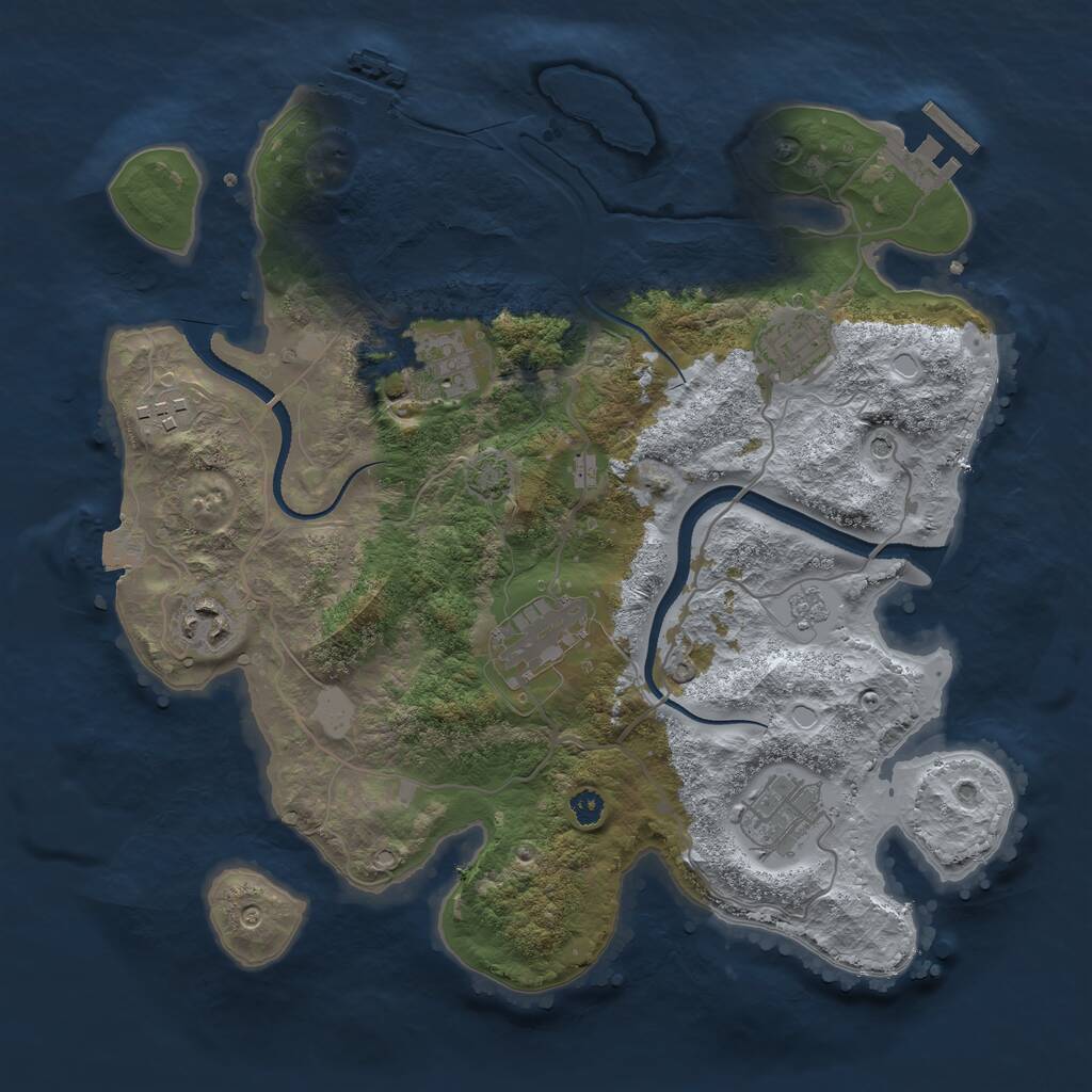 Rust Map: Procedural Map, Size: 3250, Seed: 2013264092, 12 Monuments