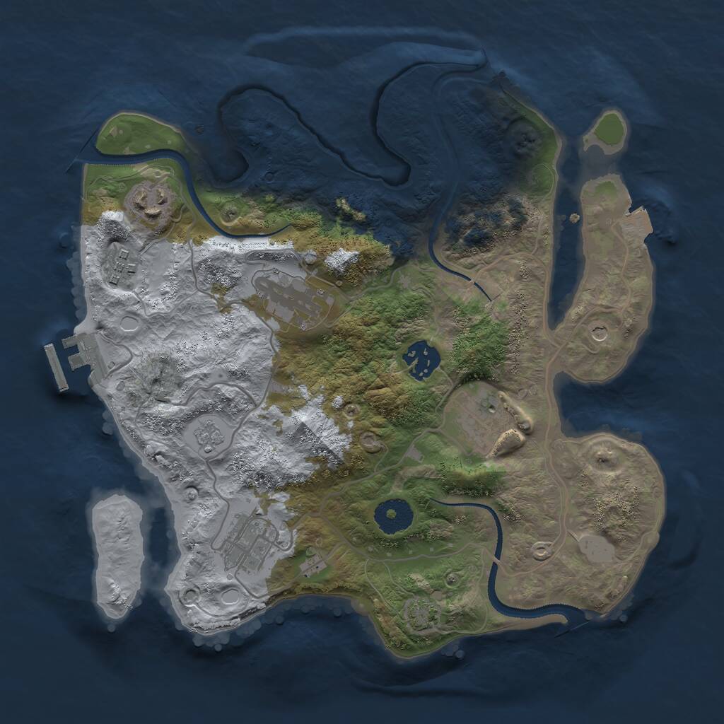 Rust Map: Procedural Map, Size: 3000, Seed: 8923, 11 Monuments
