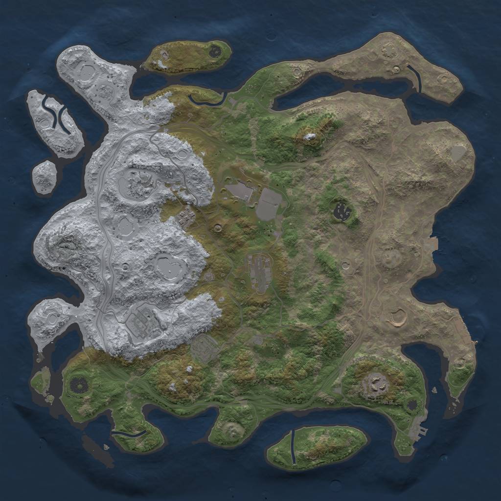 Rust Map: Procedural Map, Size: 4250, Seed: 53781992, 17 Monuments