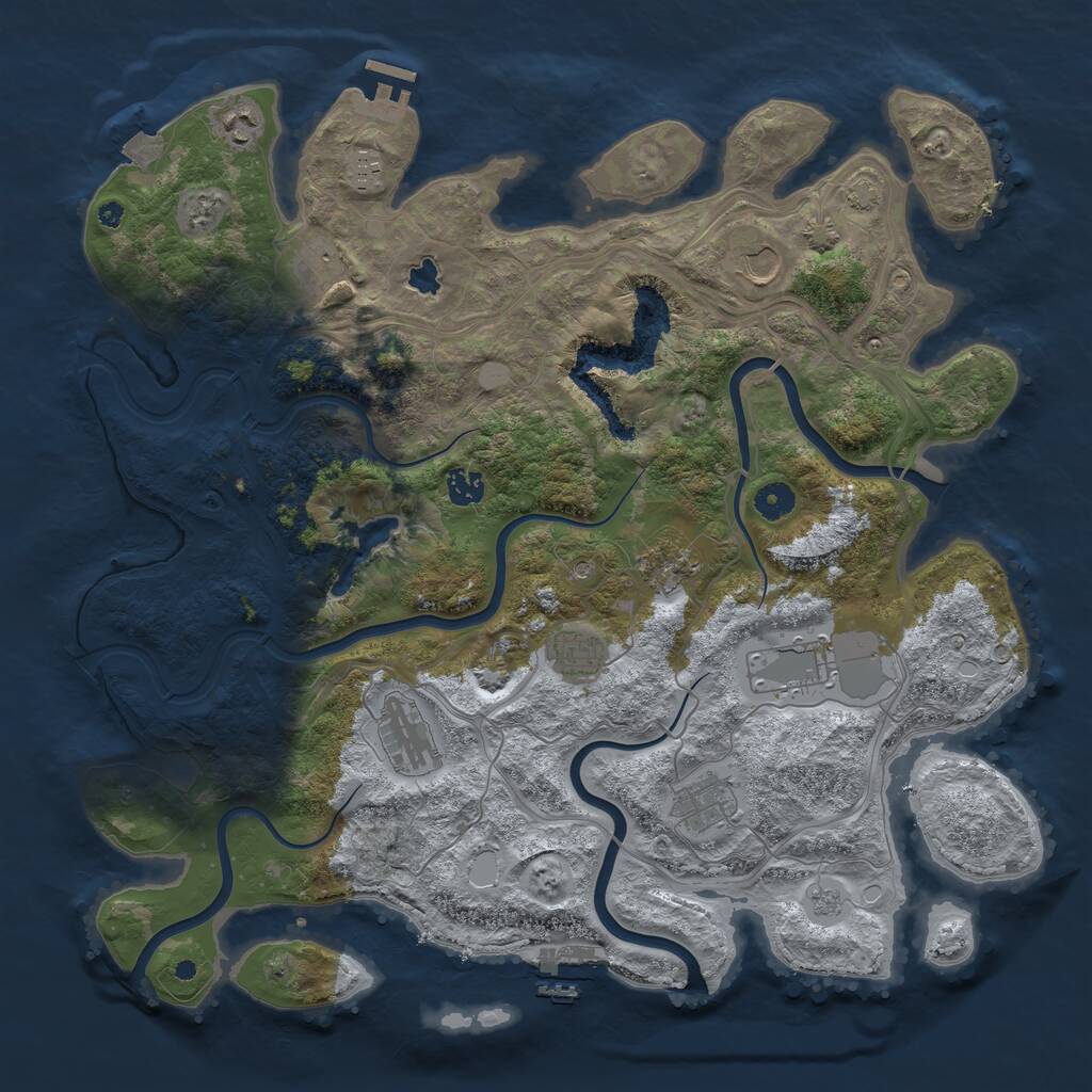 Rust Map: Procedural Map, Size: 4300, Seed: 457086880, 16 Monuments