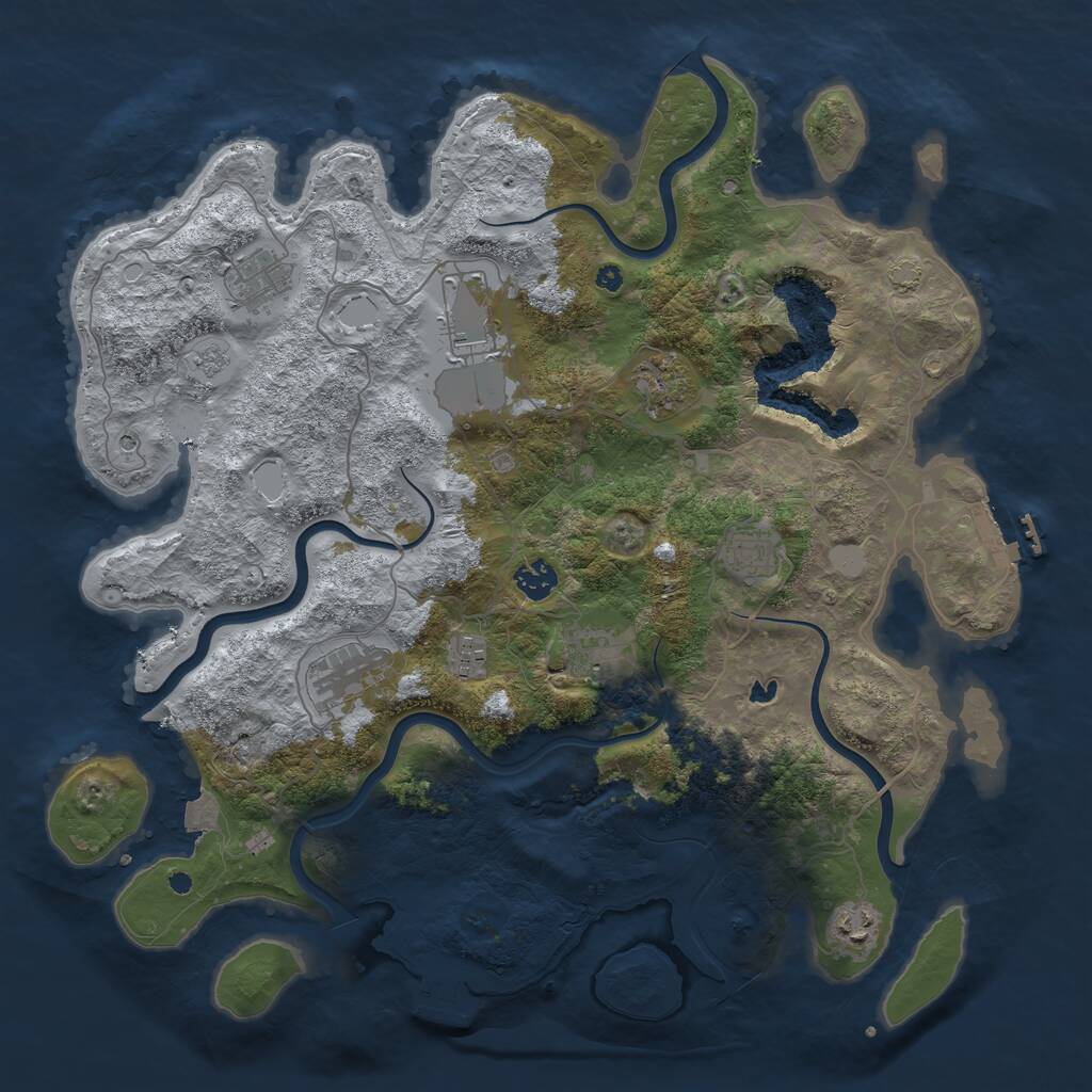 Rust Map: Procedural Map, Size: 4100, Seed: 95850608, 15 Monuments