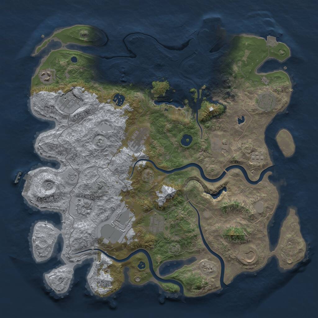 Rust Map: Procedural Map, Size: 4100, Seed: 83663680, 17 Monuments