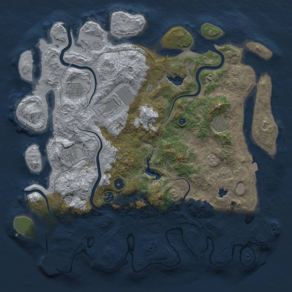 Rust Map: Procedural Map, Size: 4100, Seed: 11586717, 12 Monuments