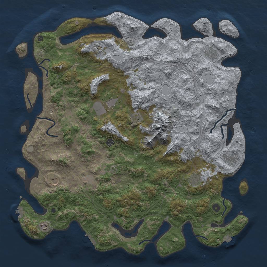 Rust Map: Procedural Map, Size: 5000, Seed: 107631241, 19 Monuments