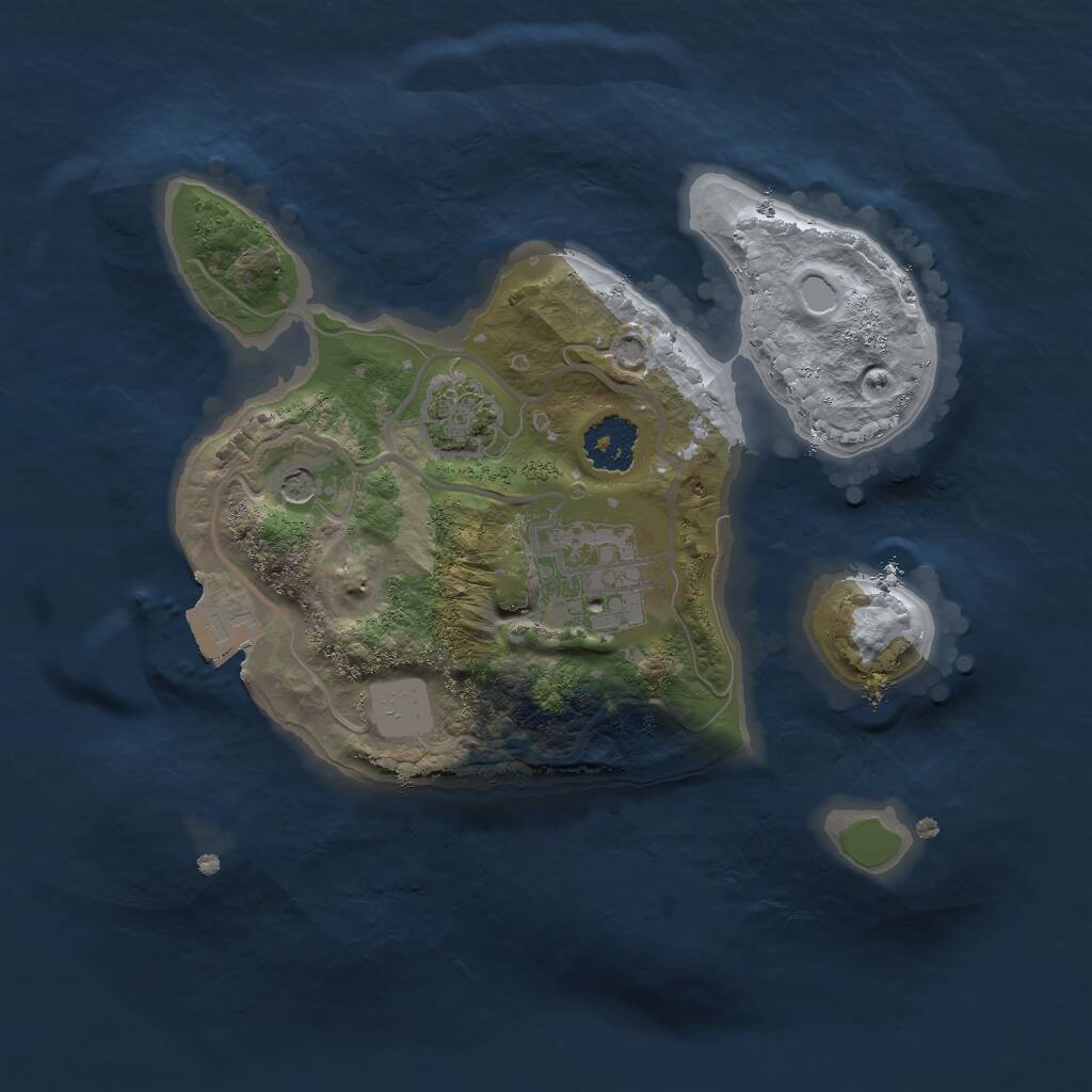 Rust Map: Procedural Map, Size: 2000, Seed: 457445, 4 Monuments