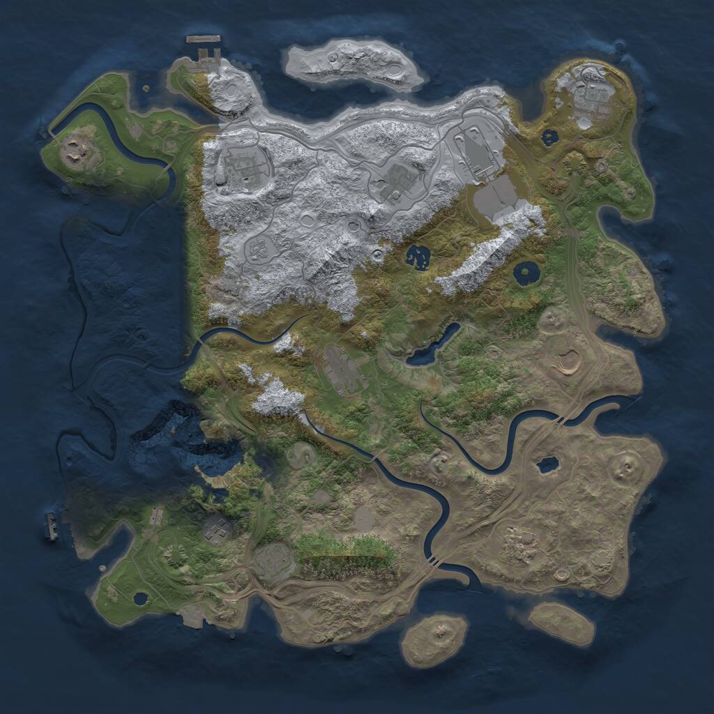 Rust Map: Procedural Map, Size: 4250, Seed: 669228386, 17 Monuments