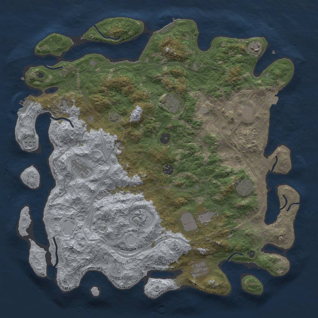 Rust Map: Procedural Map, Size: 4500, Seed: 459886120, 18 Monuments