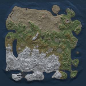 Thumbnail Rust Map: Procedural Map, Size: 4300, Seed: 25692404, 19 Monuments