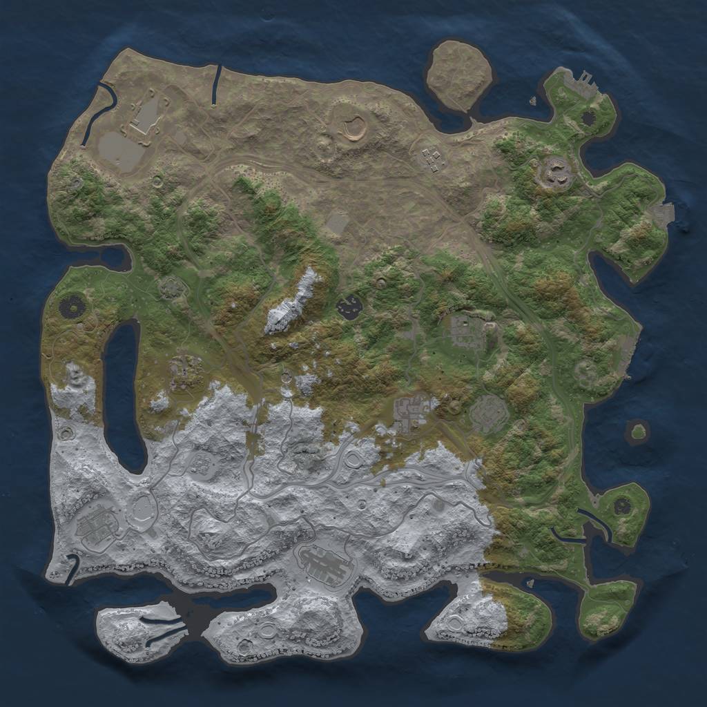 Rust Map: Procedural Map, Size: 4300, Seed: 25692404, 19 Monuments