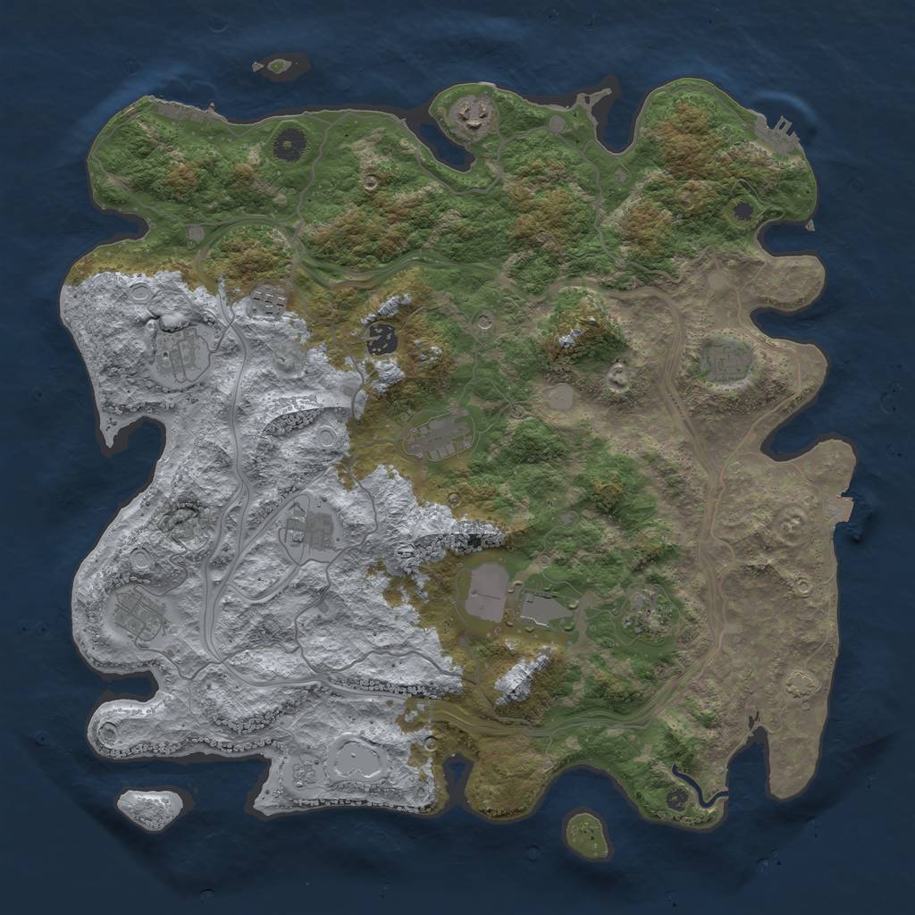 Rust Map: Procedural Map, Size: 4250, Seed: 5181, 18 Monuments
