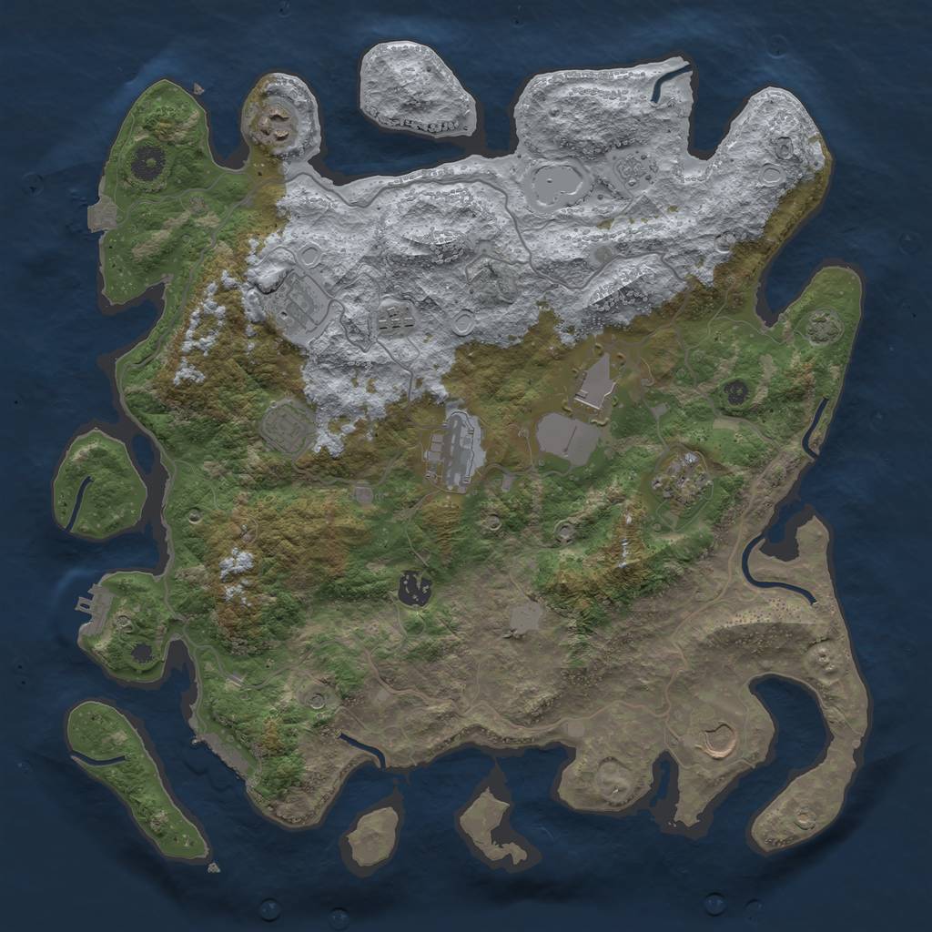 Rust Map: Procedural Map, Size: 4000, Seed: 300024, 17 Monuments
