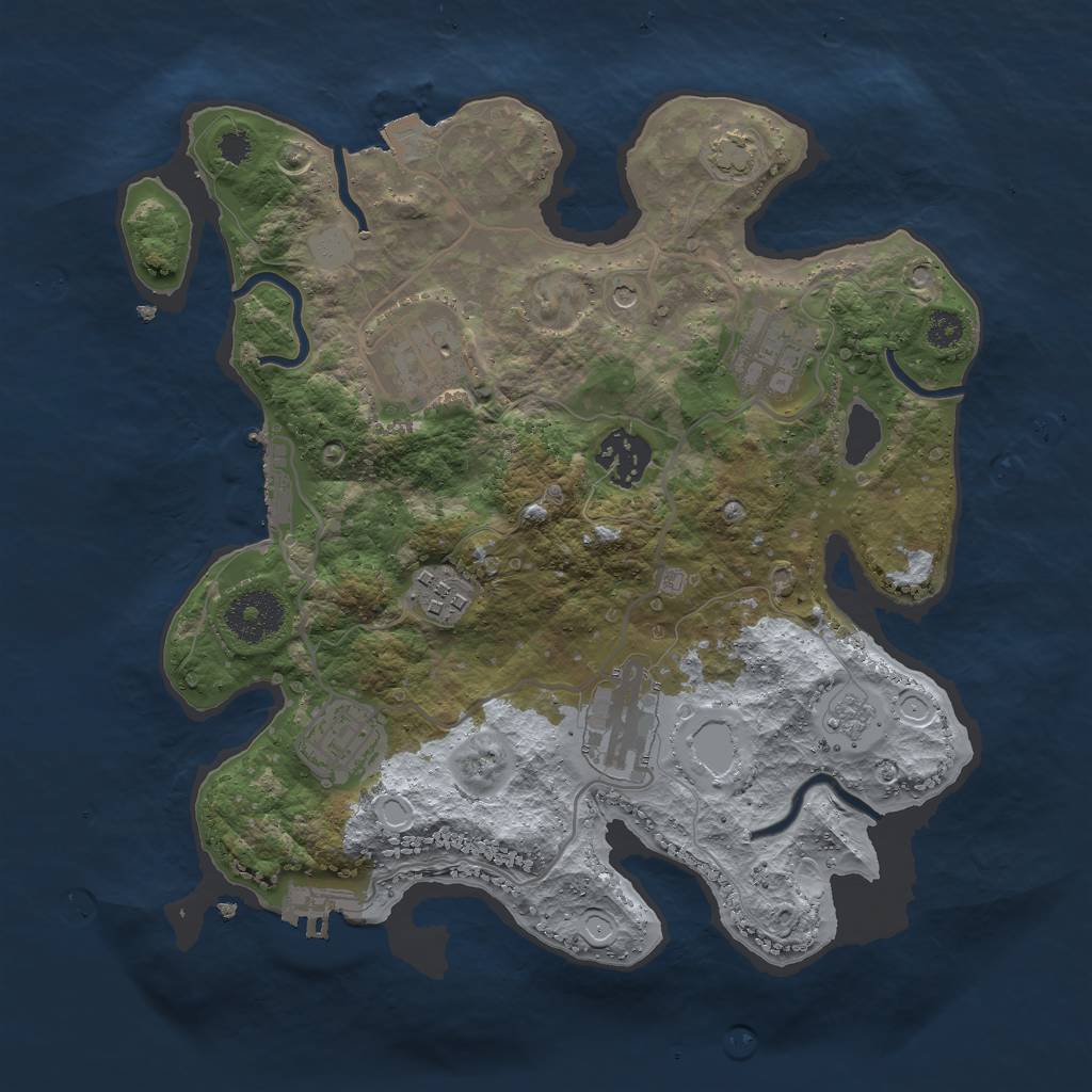 Rust Map: Procedural Map, Size: 3000, Seed: 6549811, 14 Monuments