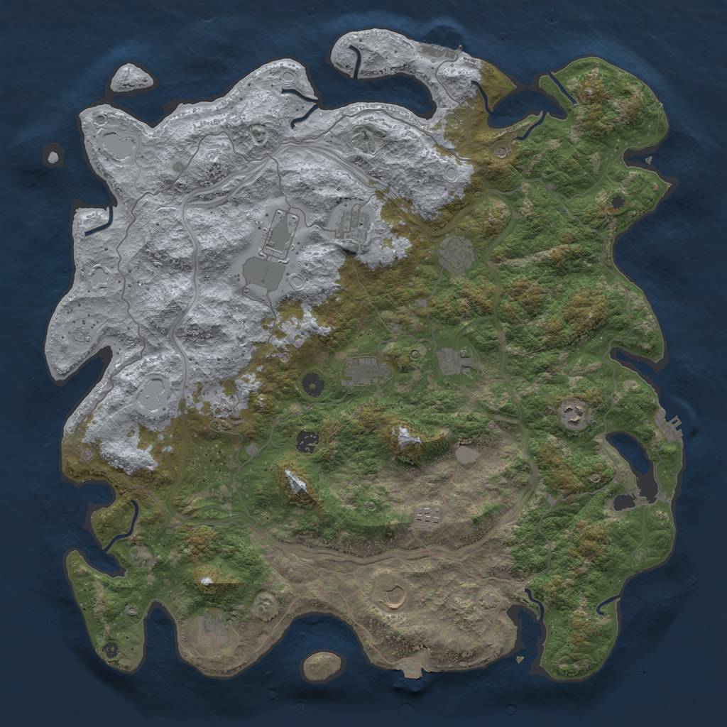 Rust Map: Procedural Map, Size: 4800, Seed: 150460906, 19 Monuments