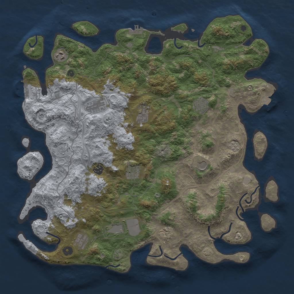 Rust Map: Procedural Map, Size: 4500, Seed: 20102023, 19 Monuments