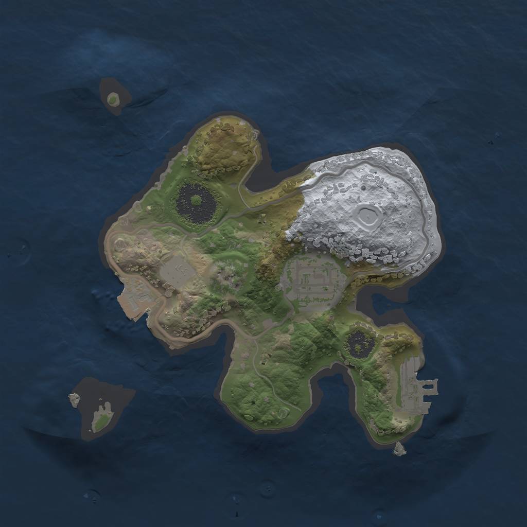 Rust Map: Procedural Map, Size: 2000, Seed: 1734249667, 5 Monuments