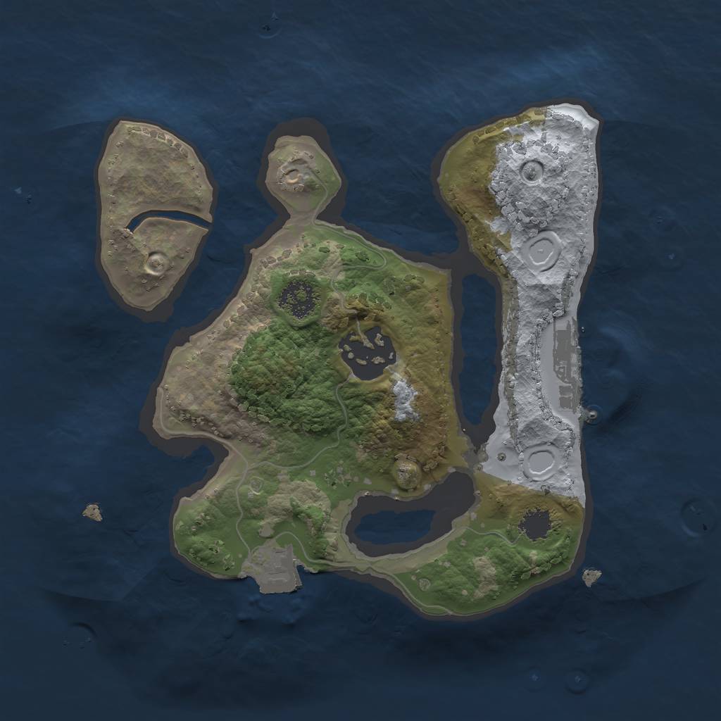 Rust Map: Procedural Map, Size: 2000, Seed: 16071985, 5 Monuments