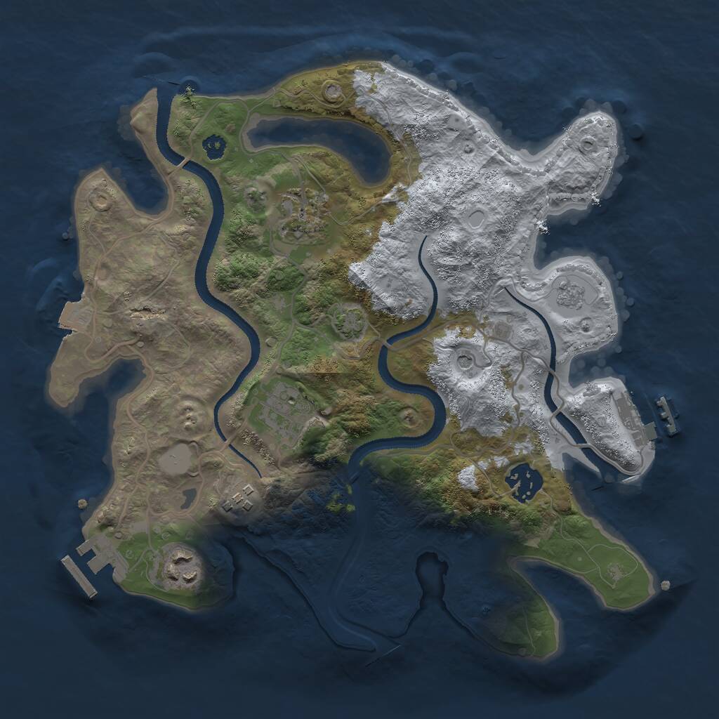 Rust Map: Procedural Map, Size: 3000, Seed: 481633, 11 Monuments