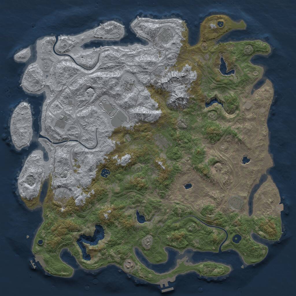 Rust Map: Procedural Map, Size: 5000, Seed: 99084, 16 Monuments