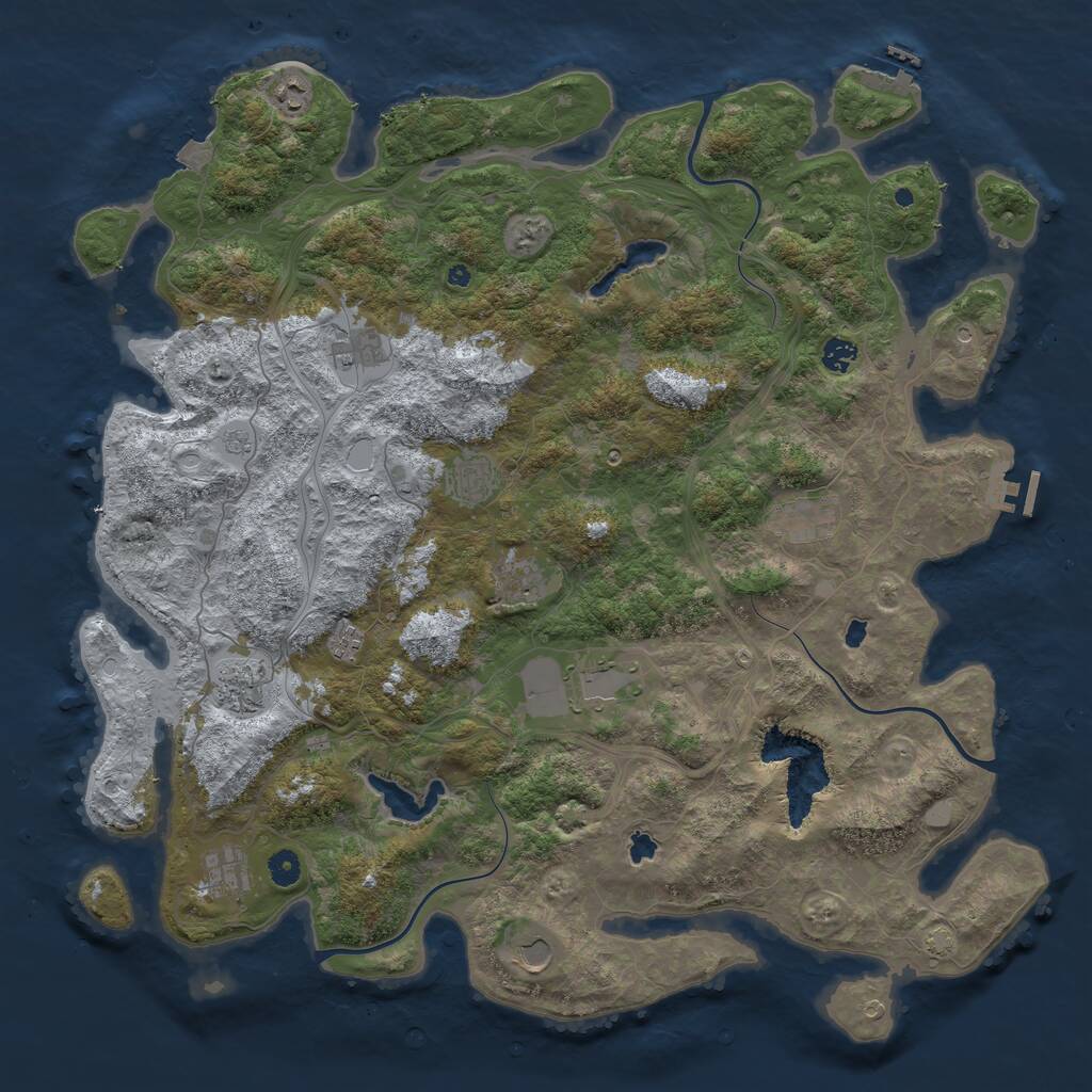 Rust Map: Procedural Map, Size: 4800, Seed: 924983329, 17 Monuments