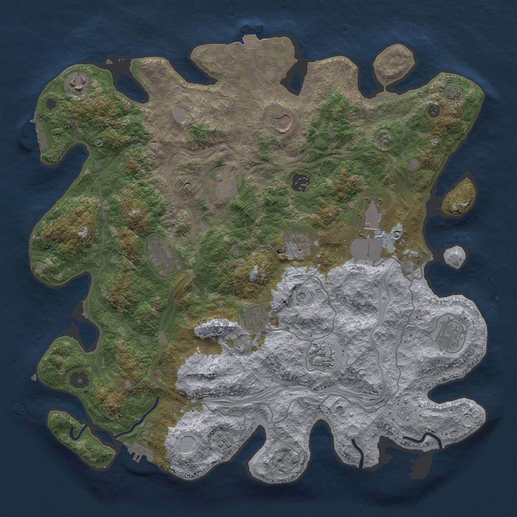Rust Map: Procedural Map, Size: 4250, Seed: 1418493647, 19 Monuments