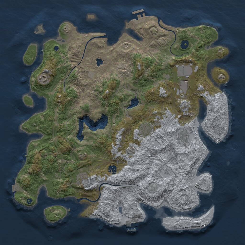 Rust Map: Procedural Map, Size: 4250, Seed: 73087633, 13 Monuments